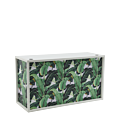 Unico DJ Booth with White Frame and Palm Leaf Print Panels