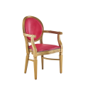 Chandelle Armchair in Gold with Pink Seat Pad