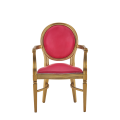 Chandelle Armchair in Gold with Pink Seat Pad