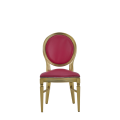 Chandelle Chair in Gold with Pink Seat Pad