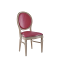Chandelle Chair in Ivory with Pink Seat Pad