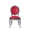 Chandelle Chair in Silver with Pink Seat Pad