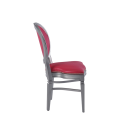 Chandelle Chair in Silver with Pink Seat Pad