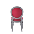 Chandelle Chair in Silver with Pink Seat Pad