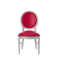 Chandelle Chair in White with Pink Seat Pad
