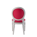 Chandelle Chair in White with Pink Seat Pad