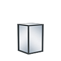 Unico Square Bar Unit with Black Frame and Silver Panels