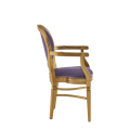 Chandelle Armchair in Gold with Purple Seat Pad