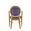 Chandelle Armchair in Gold with Purple Seat Pad
