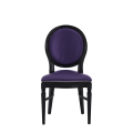 Chandelle Chair in Black with Purple Seat Pad