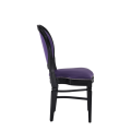 Chandelle Chair in Black with Purple Seat Pad