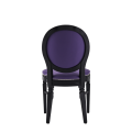 Chandelle Chair in Black with Purple Seat Pad