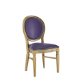 Chandelle Chair in Gold with Purple Seat Pad