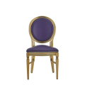 Chandelle Chair in Gold with Purple Seat Pad