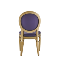 Chandelle Chair in Gold with Purple Seat Pad