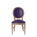 Chandelle Chair in Ivory with Purple Seat Pad