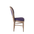 Chandelle Chair in Ivory with Purple Seat Pad