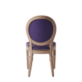 Chandelle Chair in Ivory with Purple Seat Pad