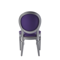 Chandelle Chair in Silver with Purple Seat Pad