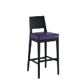 Porcino Bar Stool in Black with Purple Seat Pad