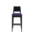 Porcino Bar Stool in Black with Purple Seat Pad
