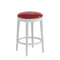 Beli Bar Stool White with Red Seat Pad