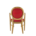 Chandelle Armchair in Gold with Red Seat Pad