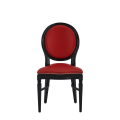 Chandelle Chair in Black with Red Seat Pad