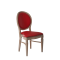 Chandelle Chair in Ivory with Red Seat Pad