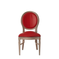 Chandelle Chair in Ivory with Red Seat Pad