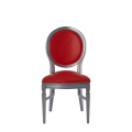 Chandelle Chair in Silver with Red Seat Pad