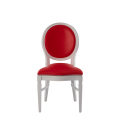 Chandelle Chair in White with Red Seat Pad