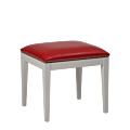 Divano Ottoman in White with Red Seat Pad