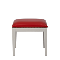 Divano Ottoman in White with Red Seat Pad