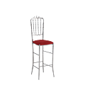 Napoleon Bar Stool in Chrome with Red Seat Pad
