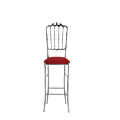Napoleon Bar Stool in Chrome with Red Seat Pad