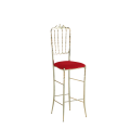 Napoleon Bar Stool in Gold with Red Seat Pad