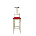 Napoleon Bar Stool in Gold with Red Seat Pad