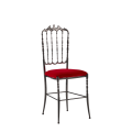 Napoleon Chair in Gunmetal with Red Seat Pad