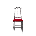 Napoleon Chair in Gunmetal with Red Seat Pad