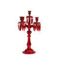 Crystal Drop Candelabra in Red Merlot