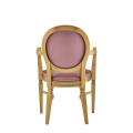 Chandelle Armchair in Gold with Rose Seat Pad