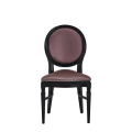 Chandelle Chair in Black with Rose Seat Pad