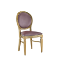Chandelle Chair in Gold with Rose Seat Pad