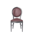 Chandelle Chair in Silver with Rose Seat Pad