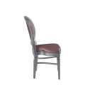 Chandelle Chair in Silver with Rose Seat Pad