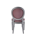 Chandelle Chair in Silver with Rose Seat Pad