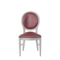 Chandelle Chair in White with Rose Seat Pad