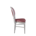 Chandelle Chair in White with Rose Seat Pad