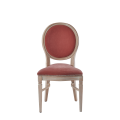 Chandelle Chair in Ivory with Rose Pink Velvet Seat Pad